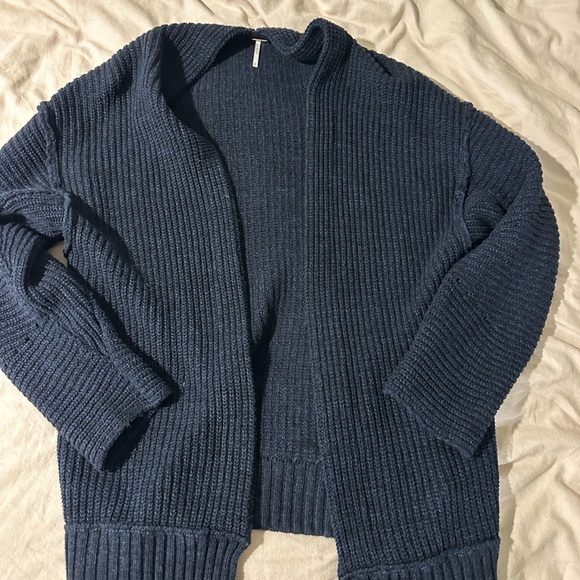 Free People High Hopes Chunky Cardigan -Navy/Black - Picture 4 of 6